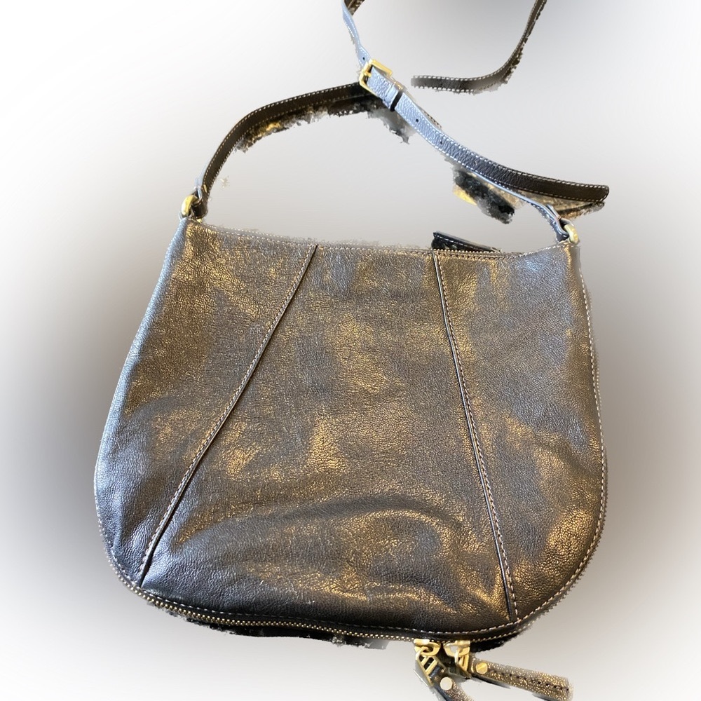 Fossil black leather purse, adjustable from slim  to wide